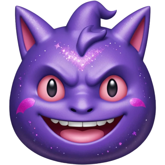 glitter purple and pink gengar emoji