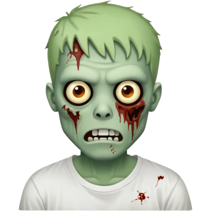 Zombie guy ios emoji wearing a white t shirt emoji