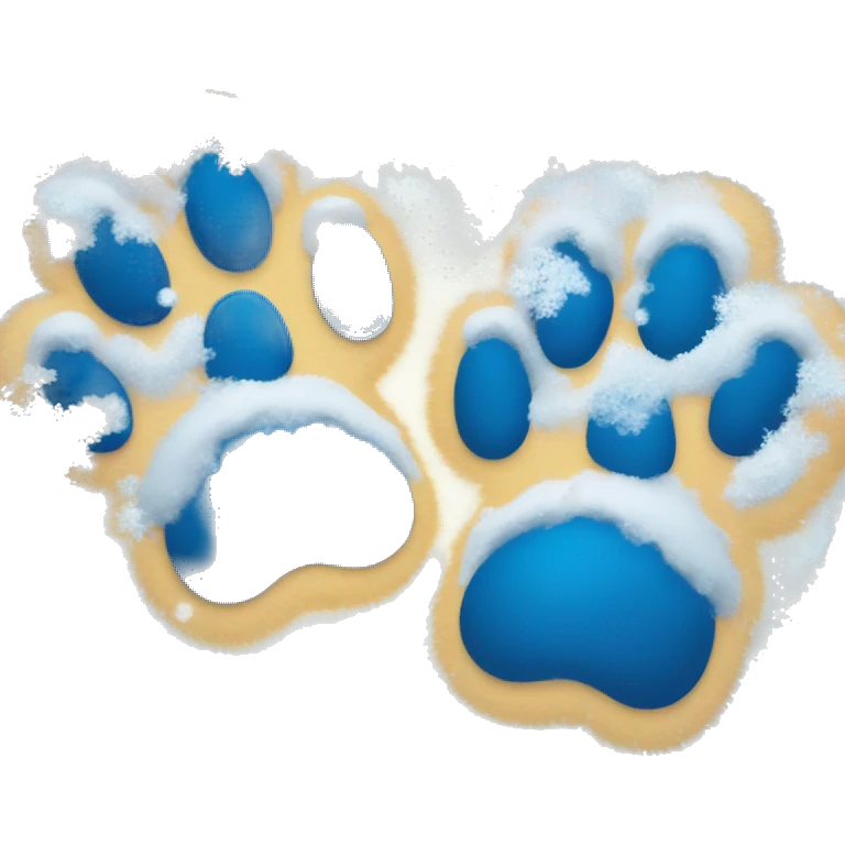 Two paw prints in snow emoji