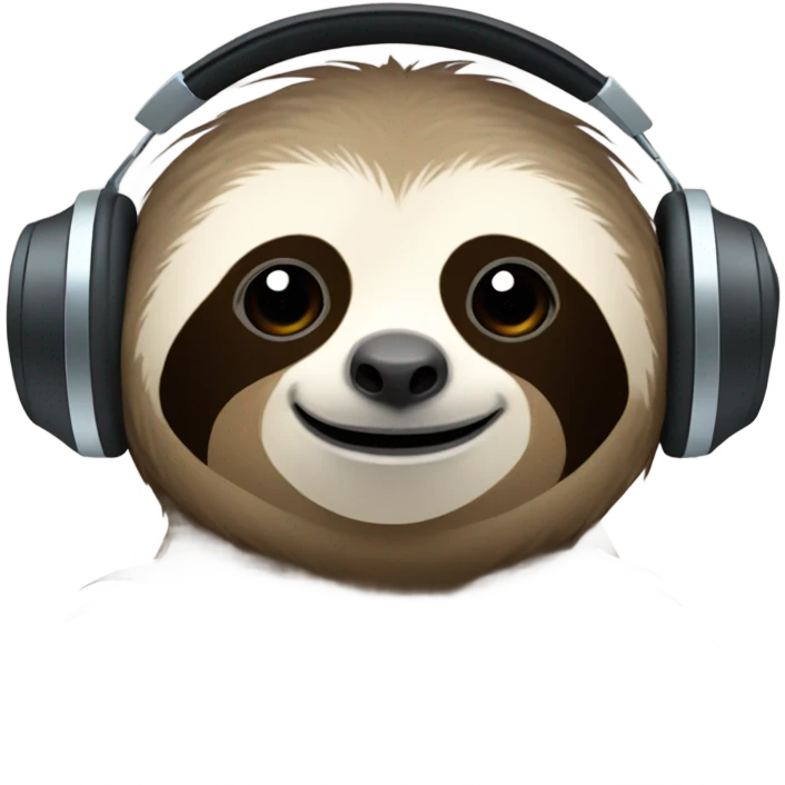 Sloth listening to music  emoji