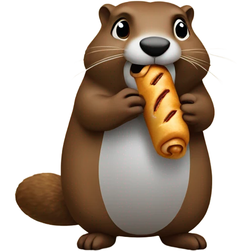 Groundhog  eating a sausage roll emoji