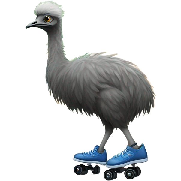 Emu leaving home wearing roller skates  emoji