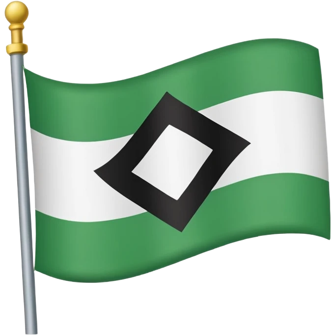 Белый, зеленый, черный флаг emoji