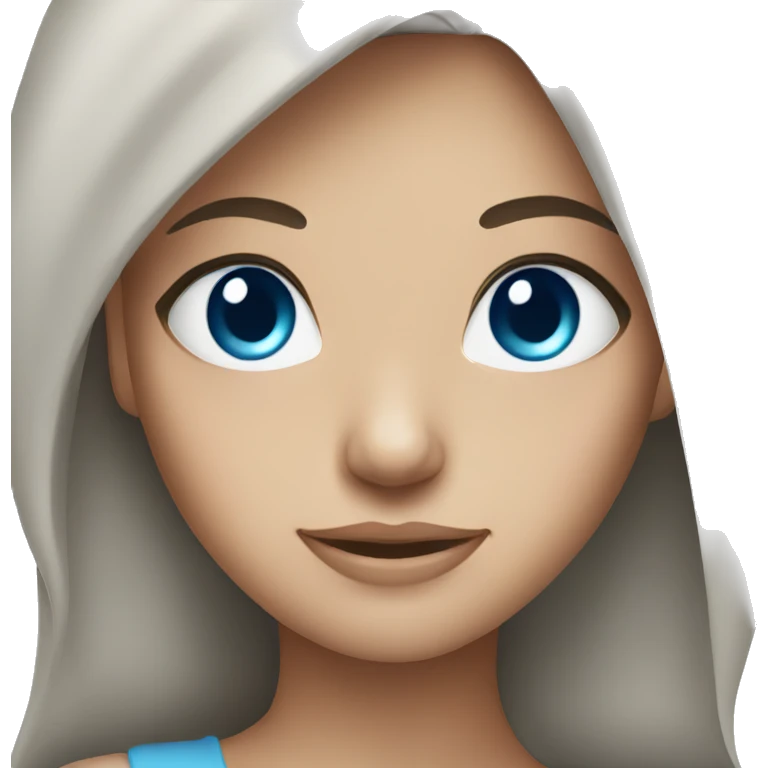 Brunette blue eyes girl emoji