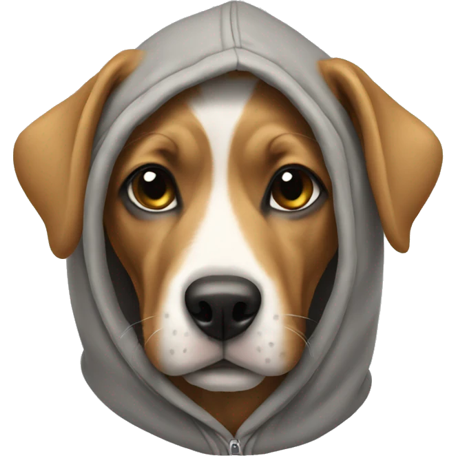 Dog wearing a hoodie  emoji