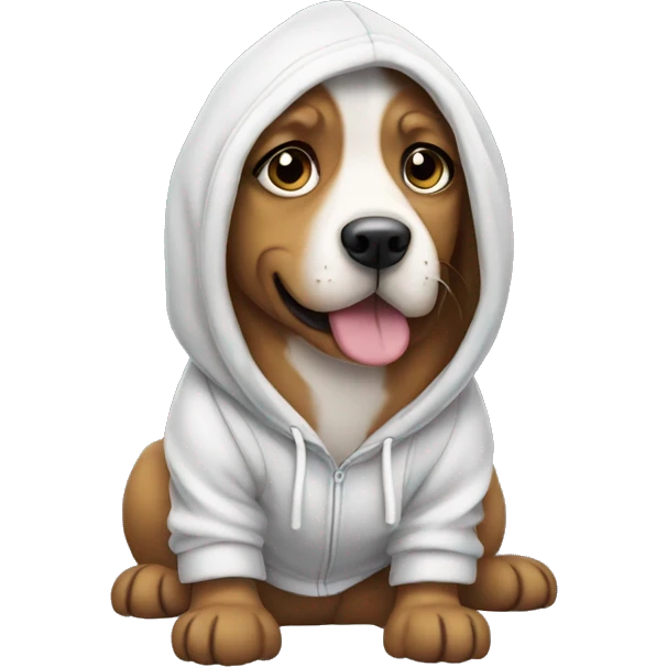 Dog wearing a hoodie emoji