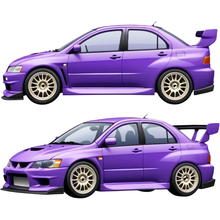 Mitsubishi lancer Evo viii purple and half white  emoji