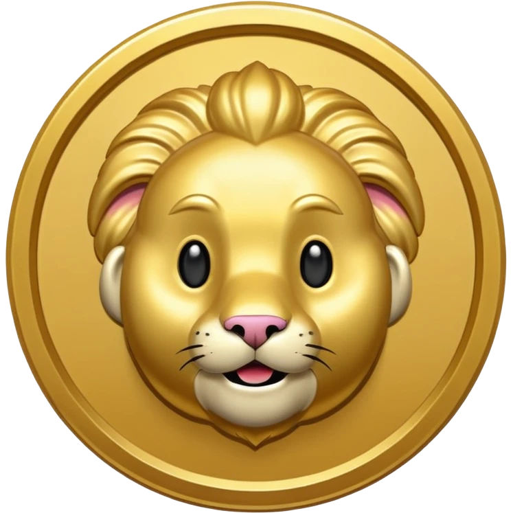 hey help me generate a flat golden token that has only ther head of my companies mascot in the center can you do that for me? emoji