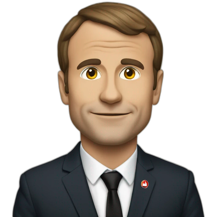 Macron avec un drapeau de Rennes emoji