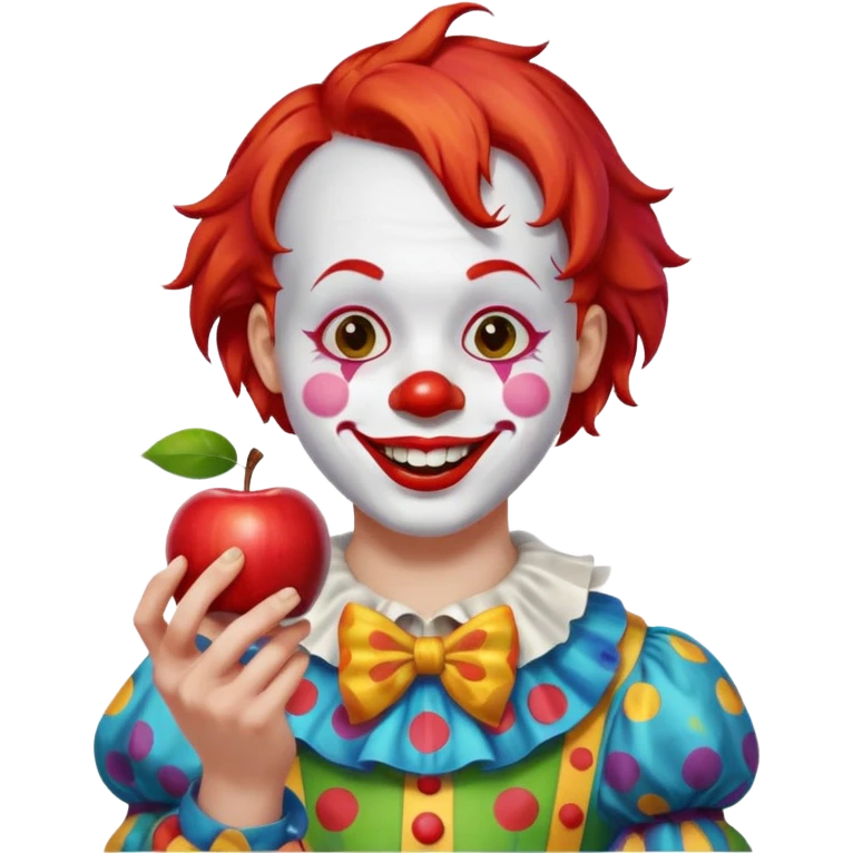Palhaço comendo maçã emoji