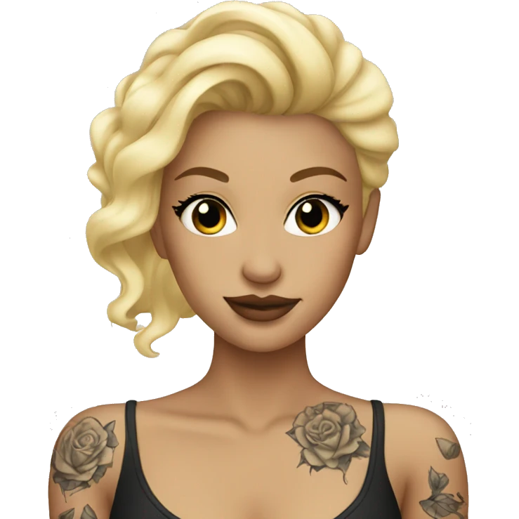 blonde beauty with tattoos emoji