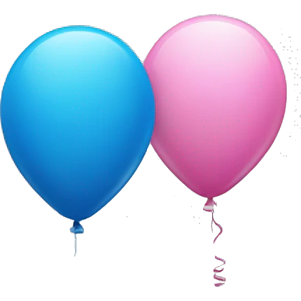 blue balloon and pink balloon emoji