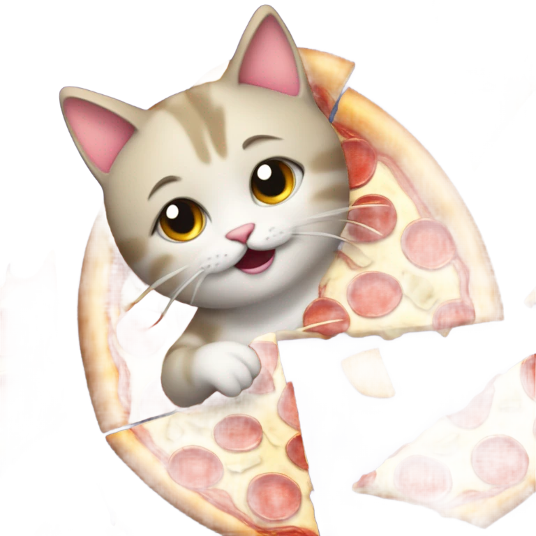 Cat eating pizza  emoji