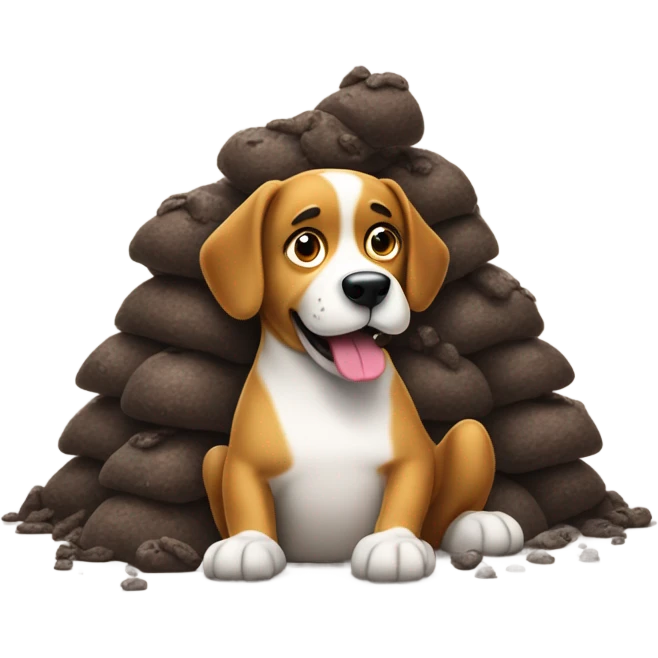a poop with a dog emoji