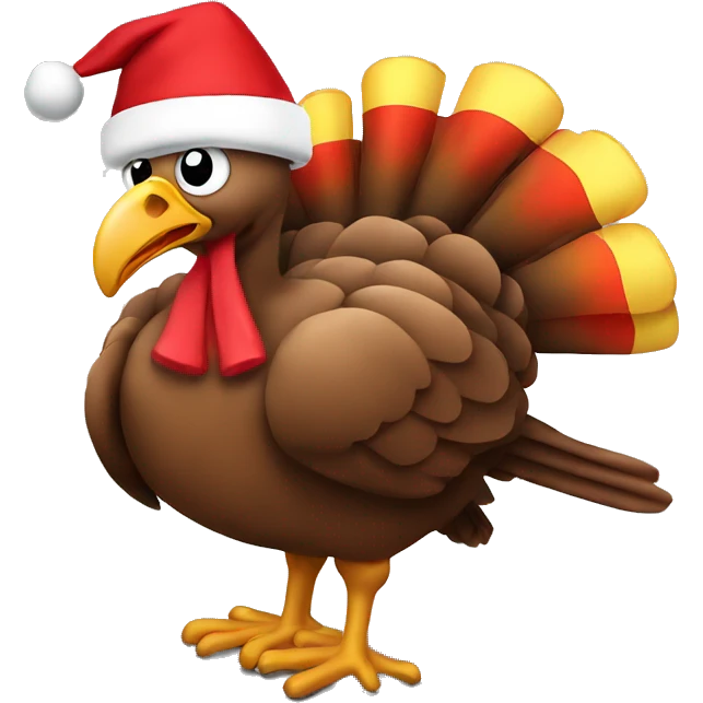 Turkey with santa  emoji
