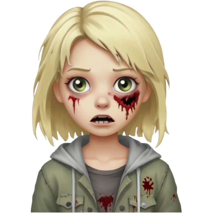 cute zombie girl with blonde hair emoji