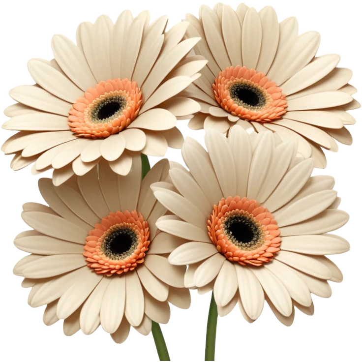 light beige Gerbera flowers emoji
