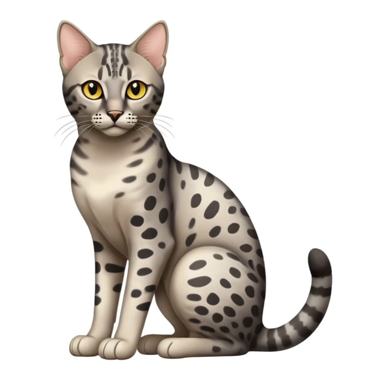 Egyptian Mau cat full body sitting with ancient temple background emoji