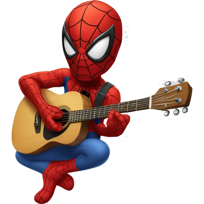 Spiderman qui fait de la guitar emoji