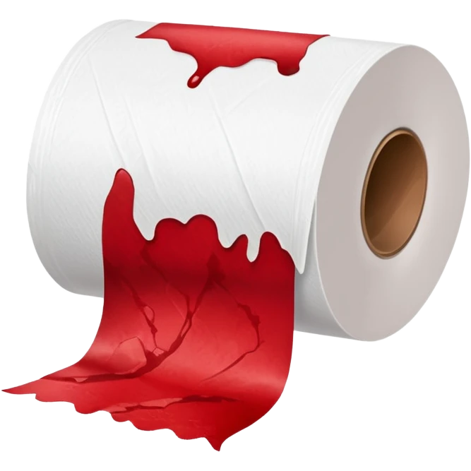 used toilet paper with visible blood emoji