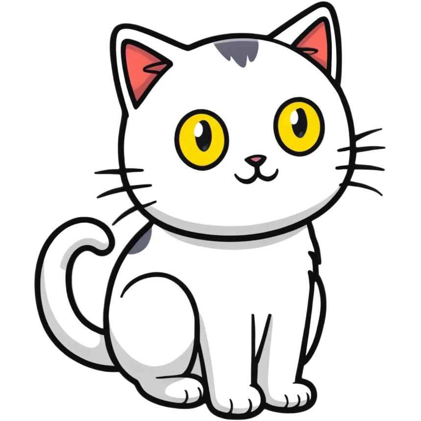 Black cat with yellow eyes emoji