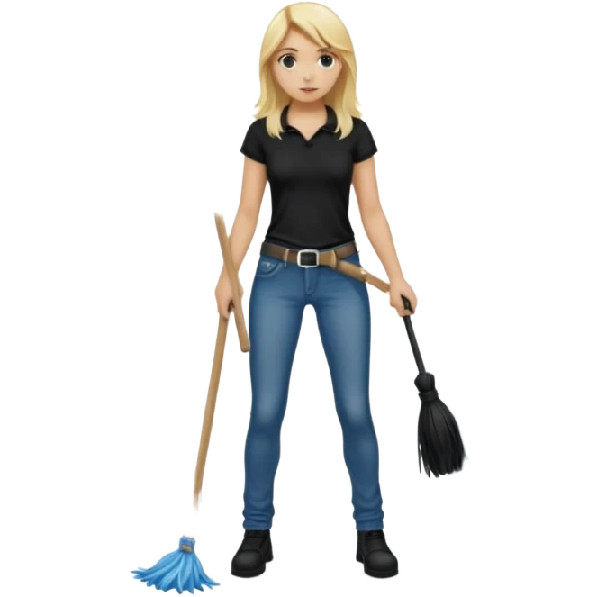 Bdsm male dominant wearing jeans black T-shirt and holding a flogger watching from outside blonde long hair sub with a collar showering with suds all over her emoji