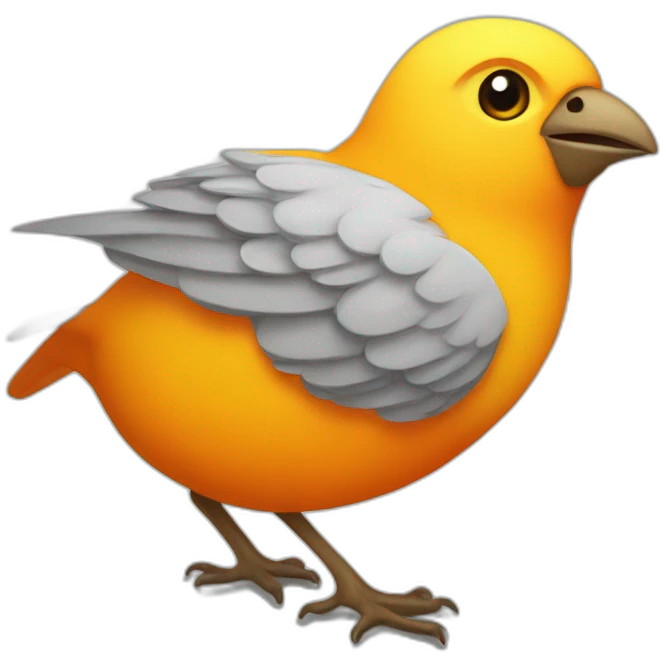 cartoon canary bird with orange color emoji