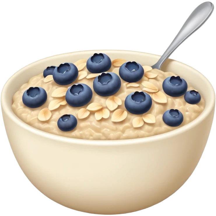 Oatmeal with blueberries on top emoji