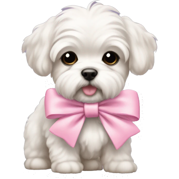 Schichon puppy pink bow emoji