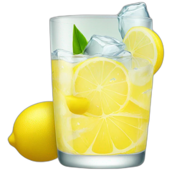 lemon in highball glass with ice emoji