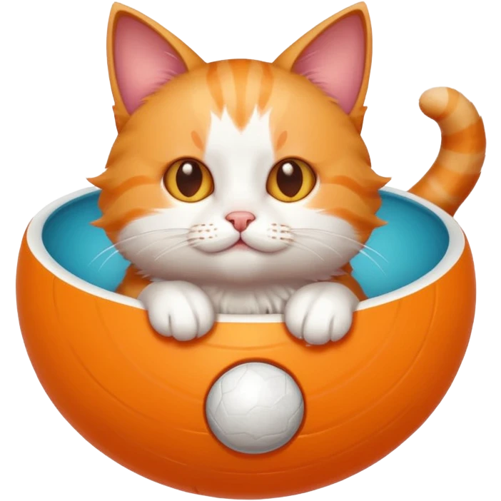 Cat playing in a ball emoji