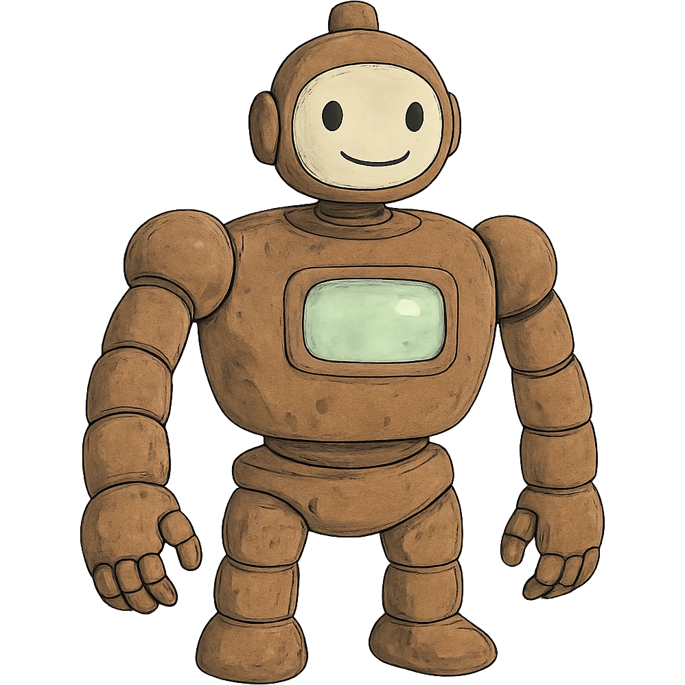 ghibli style friendly AI robot emoji