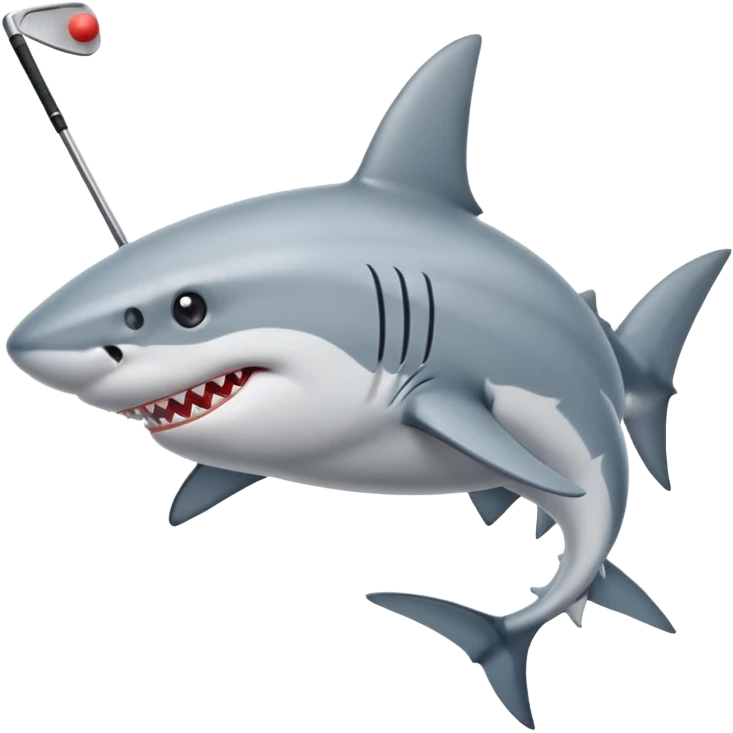 Shark with a golf club emoji