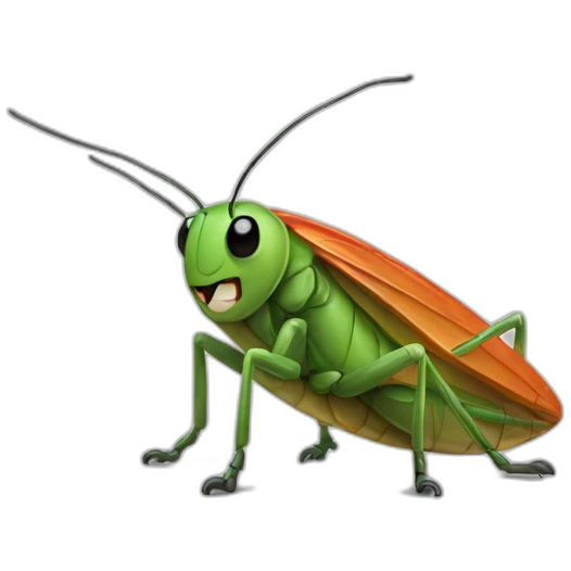cute Anthropomorphic cricket emoji