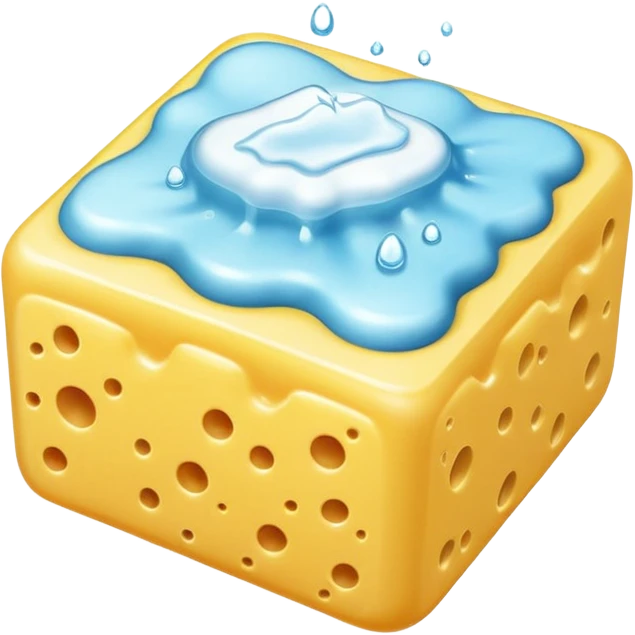 foam sponge object icon, soft sponge with soap foam, glossy wet look, 3D cartoon, mobile game icon style, centered, clean background, no text, no watermark

 emoji