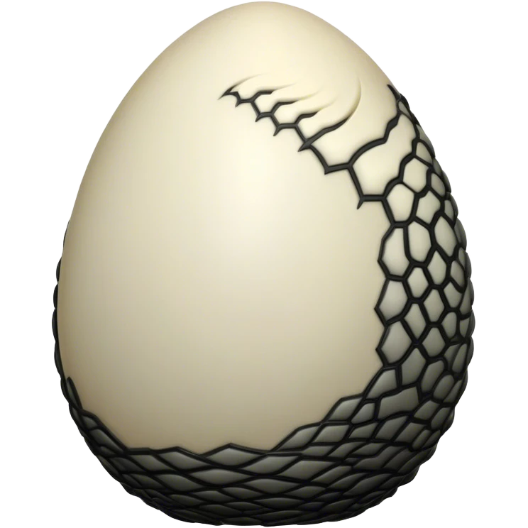 xenomorph alien egg with pale black intricate scale patterns emoji
