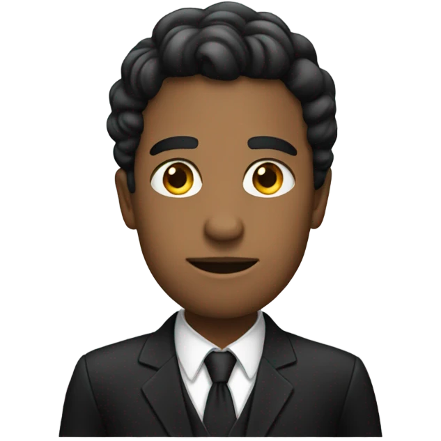 black wearing suit emoji
