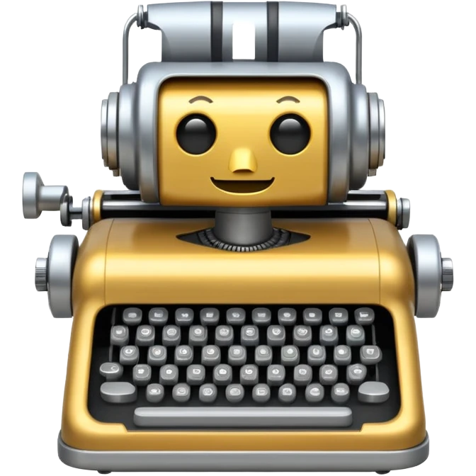 robot typewriter emoji classic typewriter shape emoji