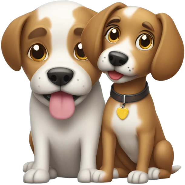Dog with mom and dad humans emoji