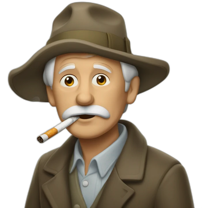 Un vieux polonais  qui fume une cigarettes elec emoji