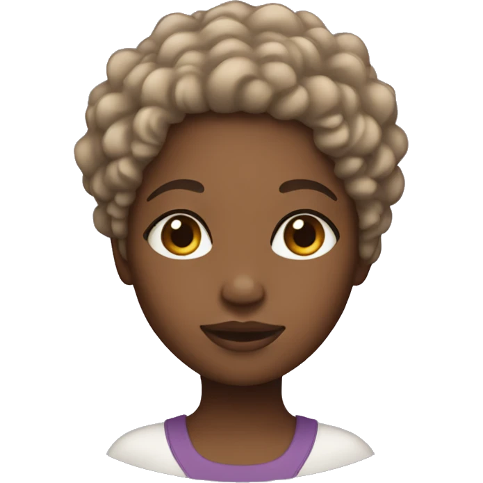 Black girl with curly short hair  emoji