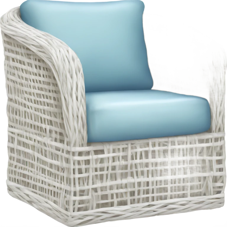 white wicker rattan chair emoji