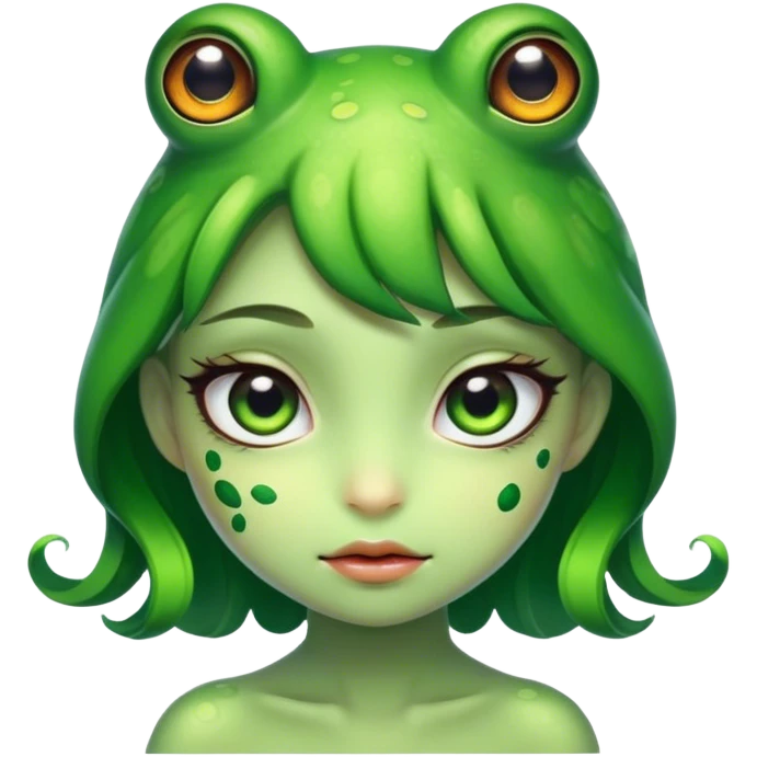 Girl that is a frog emoji
