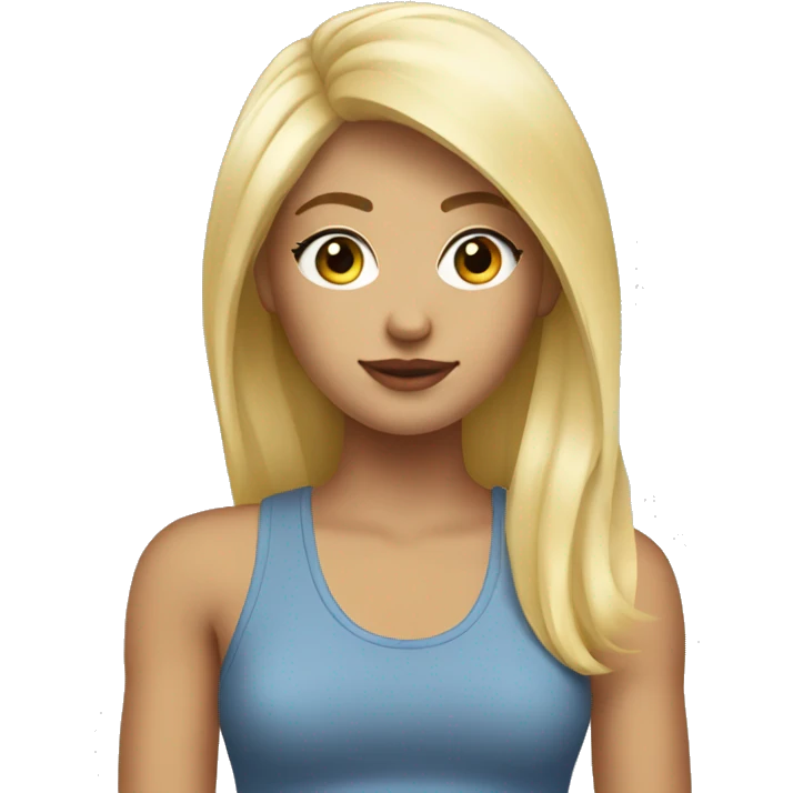 stylish girl in tank top and blond hair  emoji