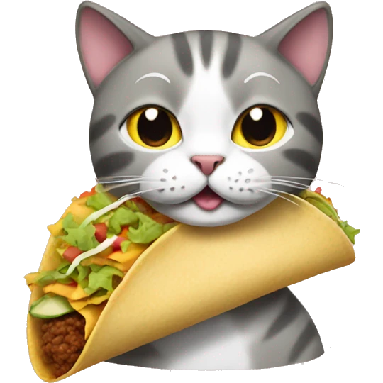 Cat eating taco emoji