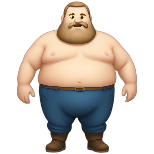 big fat man slavic stands big belly emoji