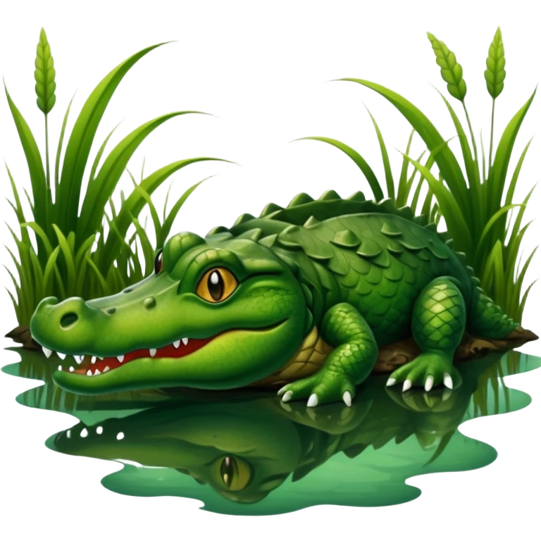 Alligator swimming in a swamp emoji