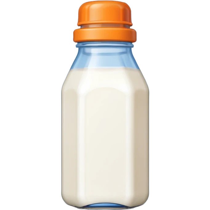 pixel art baby bottle containing milk with orange lid emoji