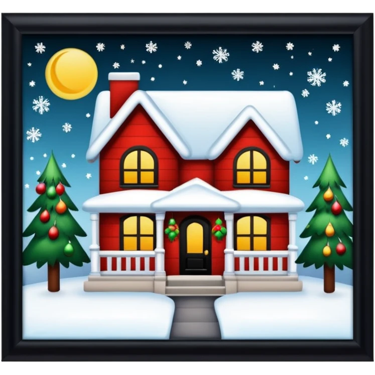 Casa decorata in tema natalizio emoji