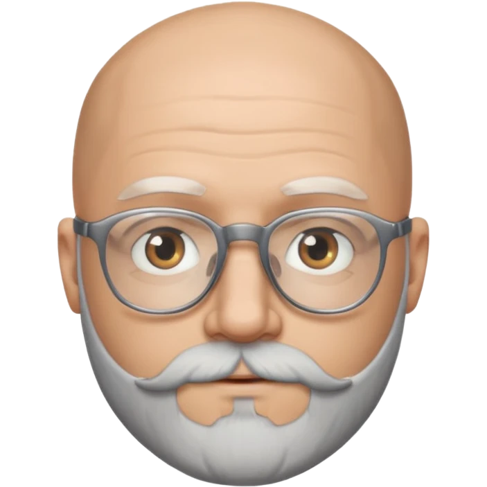 Hola... Quisiera crear un emoji de un pelado blanco con lentes y barba, aproximadamente de 40 años, quiero aclarar, que no tiene canas emoji